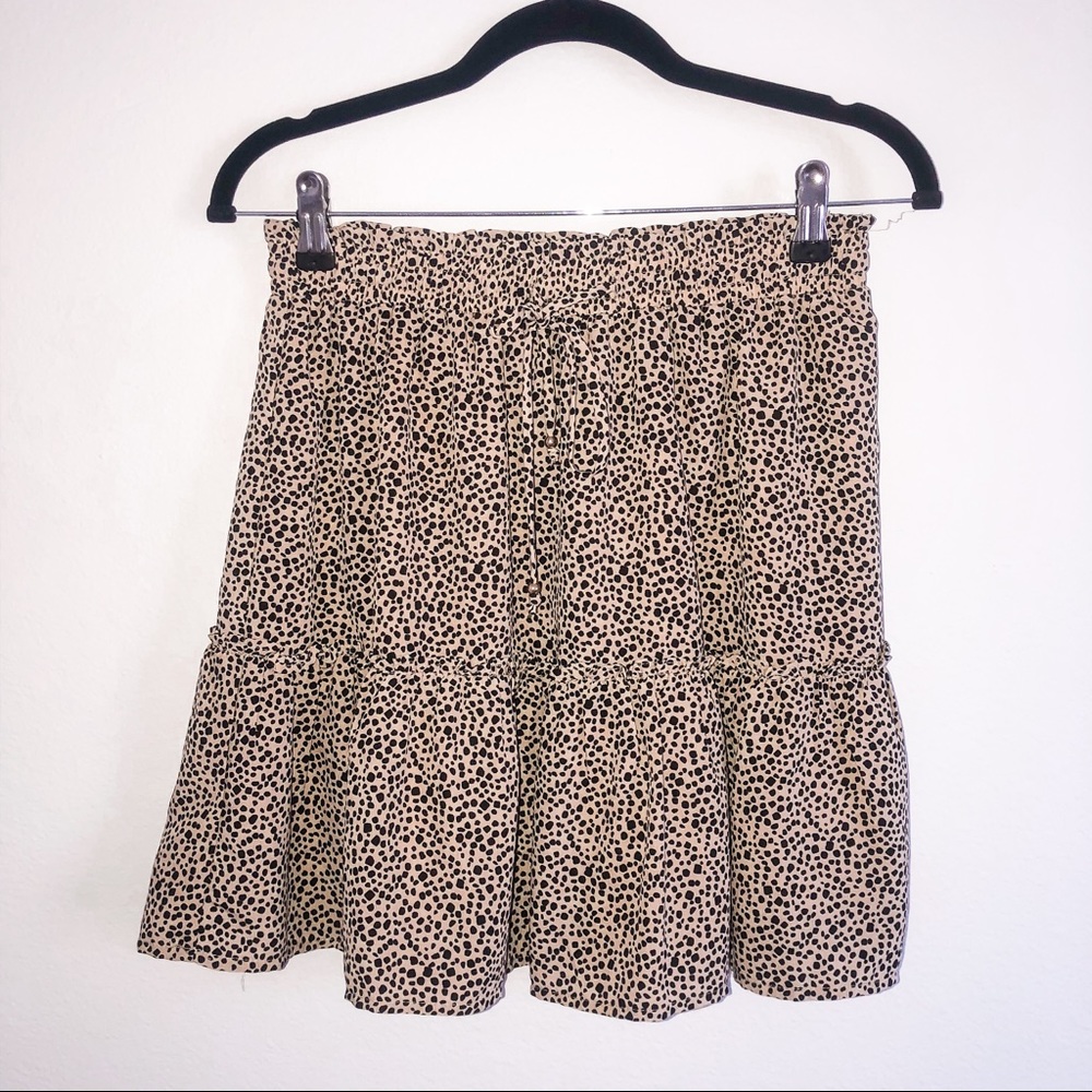 Tan & Black Spotted Skirt
